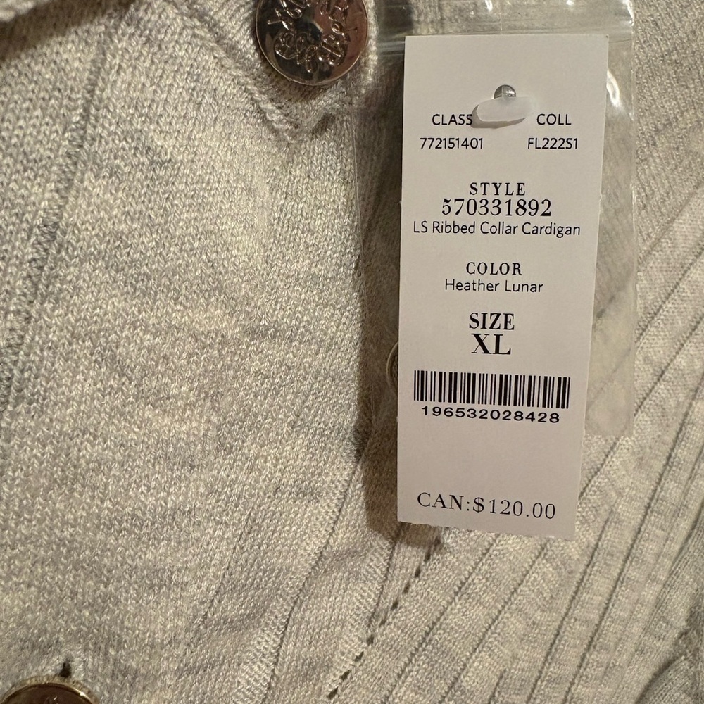 NWT White House Black Market Ribbed Soft Cardigan Quite Luxury Preppy Modern - Picture 8 of 10